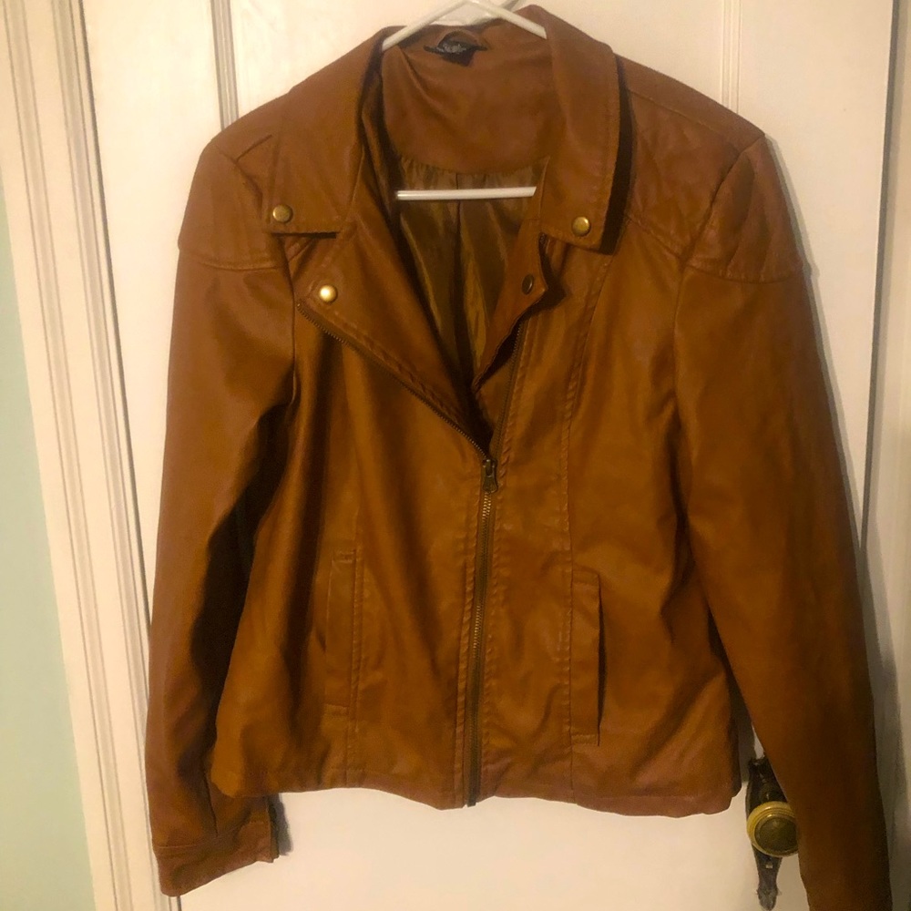 Brown leather jacket